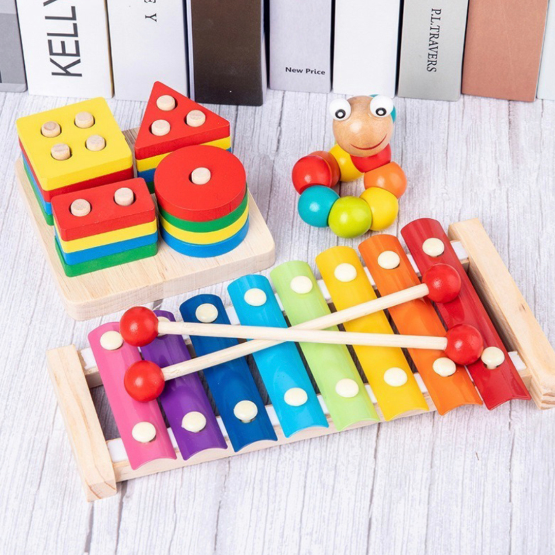 6 Juguetes Didácticos de Madera