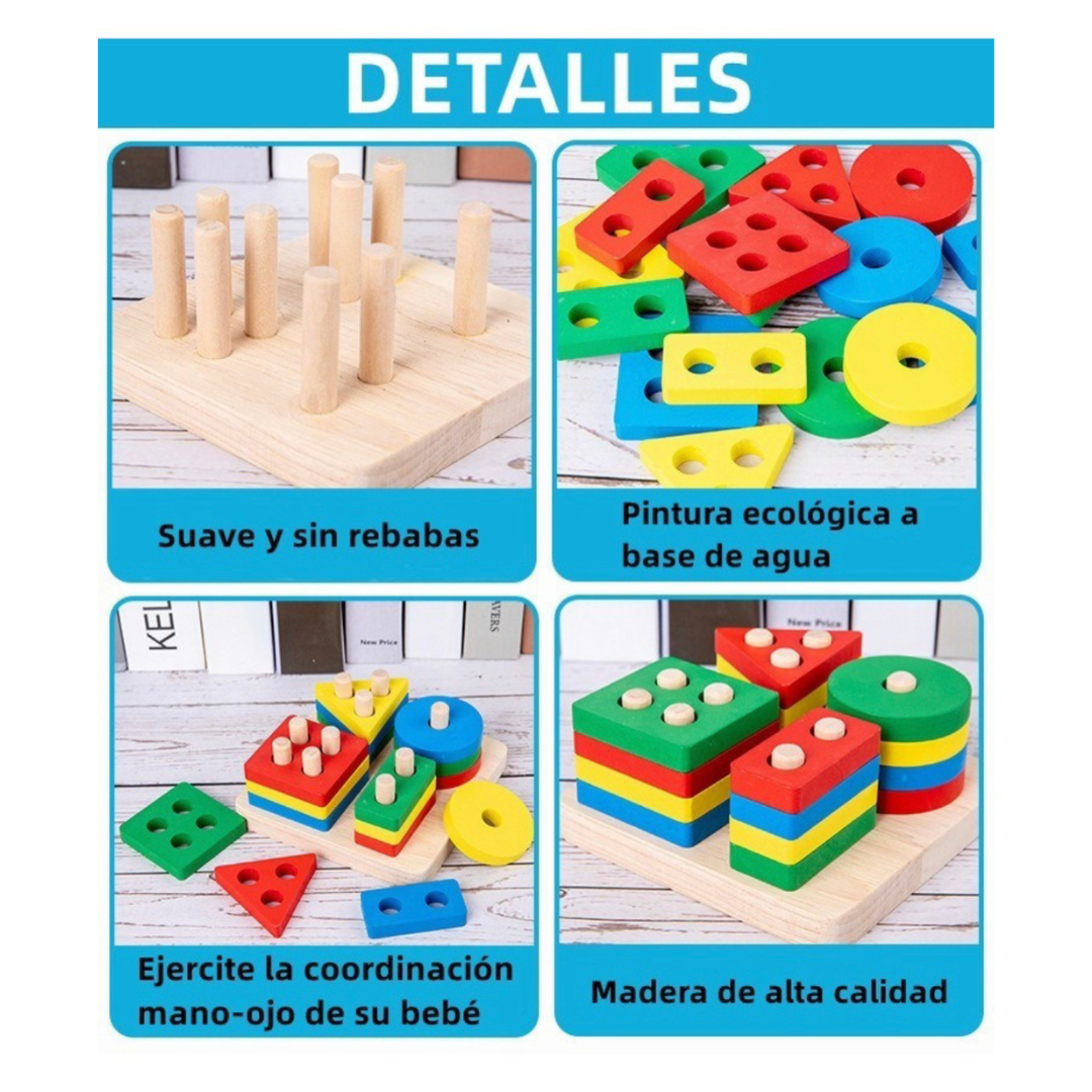 6 Juguetes Didácticos de Madera